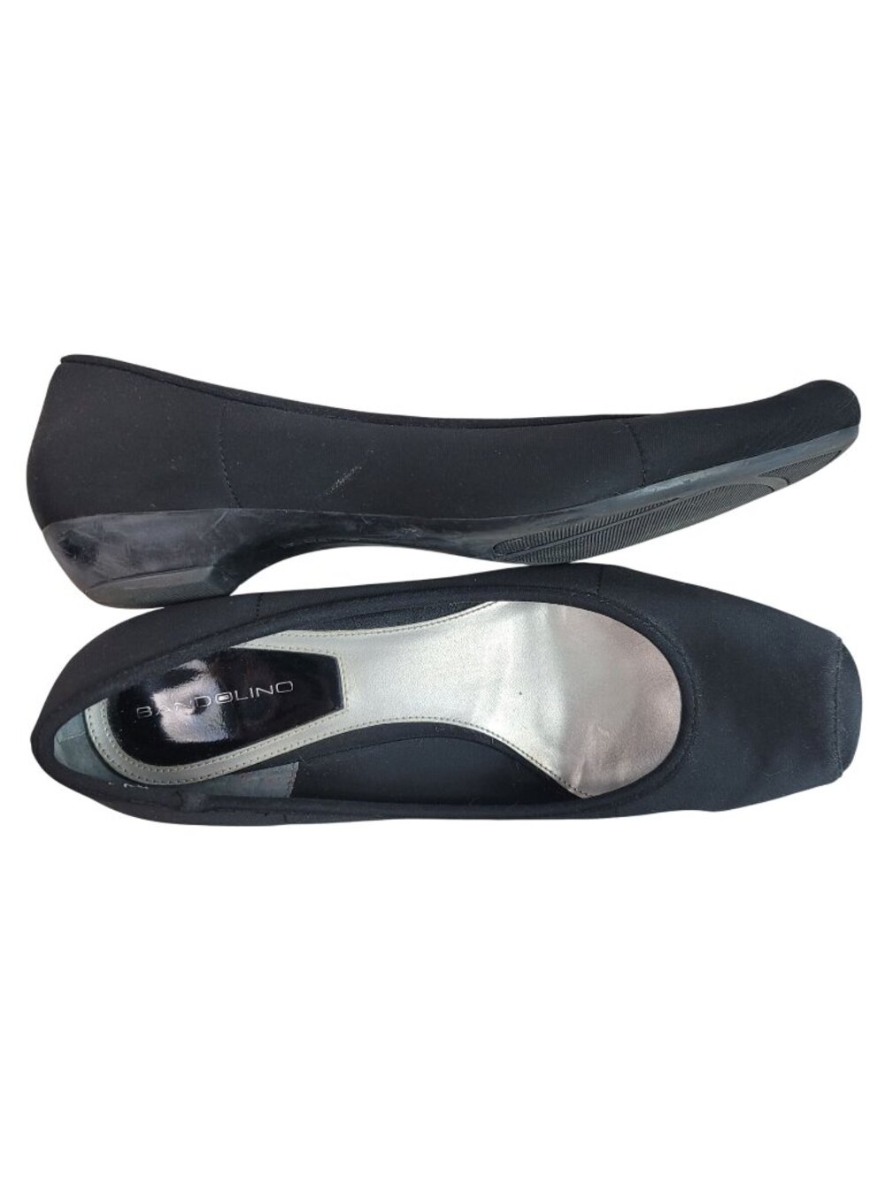 Bandolino Williamson Ballet Flat Shoes Black Size 10 Round Toe Neoprene Fabric